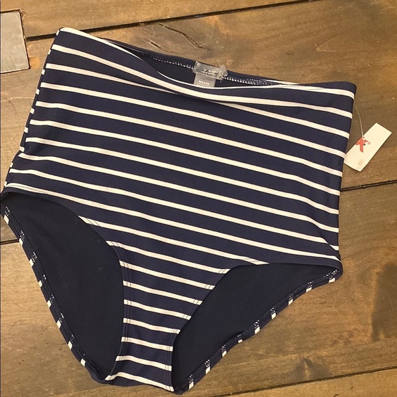 COPY - Aerie navy striped cheeky bikini bottom new with tags size XS beach vaca… - Picture 1 of 4